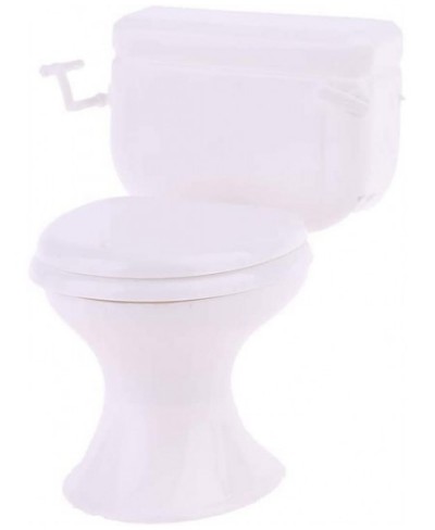 Dollhouse Miniature Furniture Vintage Bathroom Model White Toilet Baby Pretend $12.69 - Dollhouse Accessories