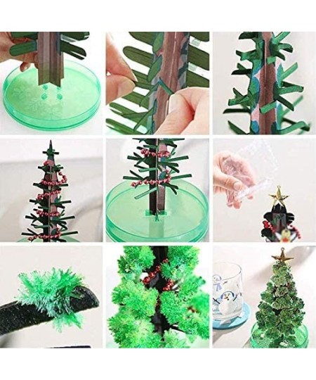 2 PCS Magic Growing Crystal Christmas Tree Kids DIY Felt Magic Growing Xmas Ornaments/Wall Hanging Gifts for Kids Funny Educa...