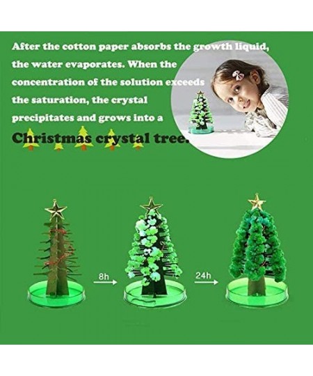 2 PCS Magic Growing Crystal Christmas Tree Kids DIY Felt Magic Growing Xmas Ornaments/Wall Hanging Gifts for Kids Funny Educa...