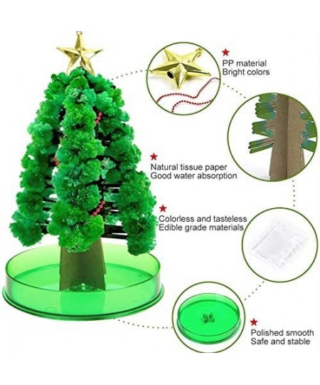 2 PCS Magic Growing Crystal Christmas Tree Kids DIY Felt Magic Growing Xmas Ornaments/Wall Hanging Gifts for Kids Funny Educa...