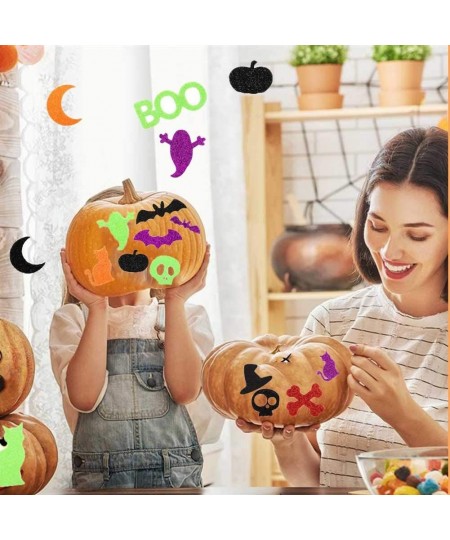 500 pcs Halloween Foam Stickers Glitter Foam Stickers Self Adhesive Pumpkin Shape Stickers for Kid's Halloween Party Crafts $...