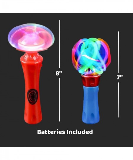 Spinning Light Up Toys - Set of 2 Spinner Wand Sensory Toys For Kids | Magic Spinning Light Wand and Spinning LED Orbiter Wan...