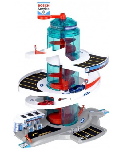 Bosch Car Service Helix Shaped Multi Story Parking Garage Pretend Playset Toy with 2 Toy Cars for Kids Aged 3 and Up $65.77 -...