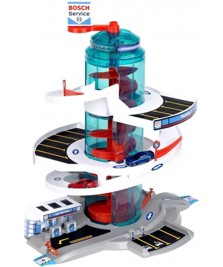 Bosch Car Service Helix Shaped Multi Story Parking Garage Pretend Playset Toy with 2 Toy Cars for Kids Aged 3 and Up $65.77 -...