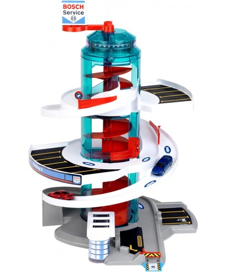 Bosch Car Service Helix Shaped Multi Story Parking Garage Pretend Playset Toy with 2 Toy Cars for Kids Aged 3 and Up $65.77 -...