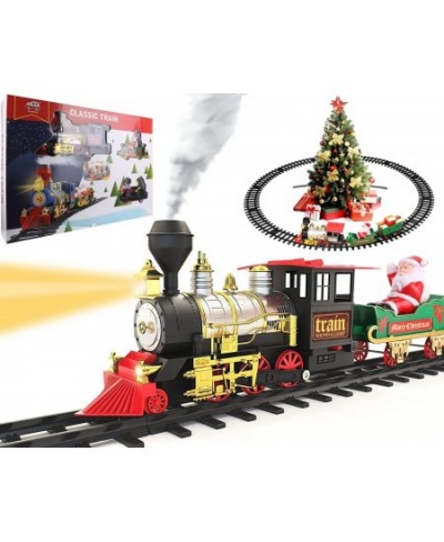 Classic Christmas Train Set for Under The Tree with Smoke Lights and Sounds Battery Operated Electric Train Around Christmas ...