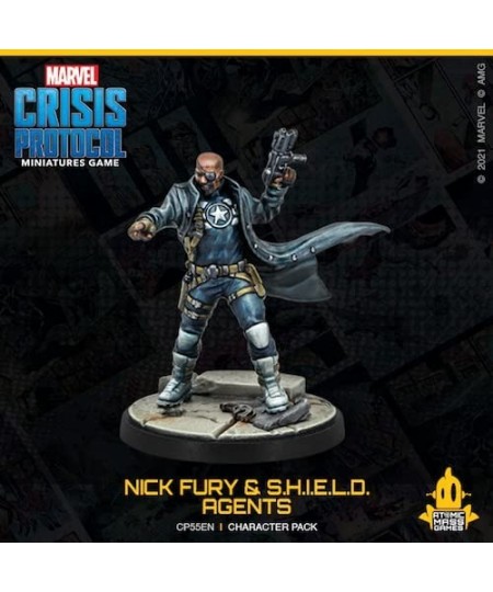 Marvel Crisis Protocol Nick Fury & S.H.I.E.L.D. Agents Character Pack Miniatures Battle Game Strategy Game for Adults Ages 14...