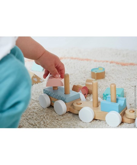 Pure 2-in-1 Beech & Cherry Wood Train Pull-Along & Activity Stacker for Motor Skills & Active Play $55.38 - Early Development...