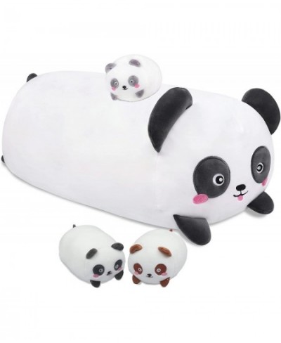 Mommy with Babies Panda Plush Pillow 19.6" Hugging Weighted Plush Cute Stuffed Plush Doll Super Soft Kawaii Panda Family Plus...