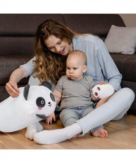 Mommy with Babies Panda Plush Pillow 19.6" Hugging Weighted Plush Cute Stuffed Plush Doll Super Soft Kawaii Panda Family Plus...