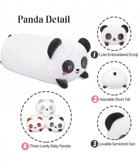 Mommy with Babies Panda Plush Pillow 19.6" Hugging Weighted Plush Cute Stuffed Plush Doll Super Soft Kawaii Panda Family Plus...