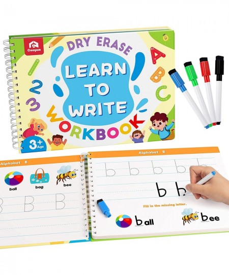 Learn to Write Workbook Numbers Letters Practicing Book ABC Alphabet Sight Words Handwriting Educational Montessori Toy for H...