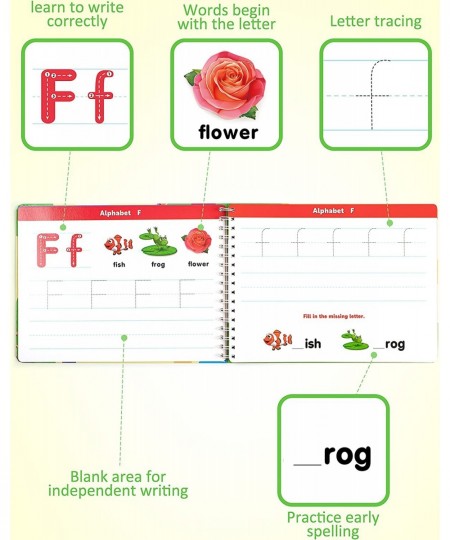 Learn to Write Workbook Numbers Letters Practicing Book ABC Alphabet Sight Words Handwriting Educational Montessori Toy for H...