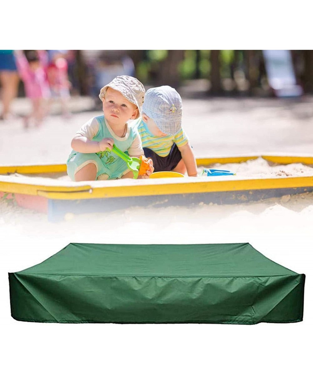 Sandbox Cover Square 78.7" Dustproof 600D Oxford Protective Cover Beach Green Sandbox Canopy Waterproof Sandpit Pool Cover w/...