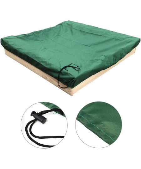 Sandbox Cover Square 78.7" Dustproof 600D Oxford Protective Cover Beach Green Sandbox Canopy Waterproof Sandpit Pool Cover w/...