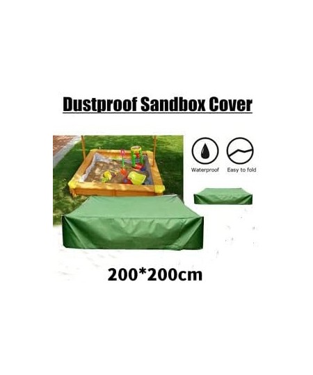 Sandbox Cover Square 78.7" Dustproof 600D Oxford Protective Cover Beach Green Sandbox Canopy Waterproof Sandpit Pool Cover w/...