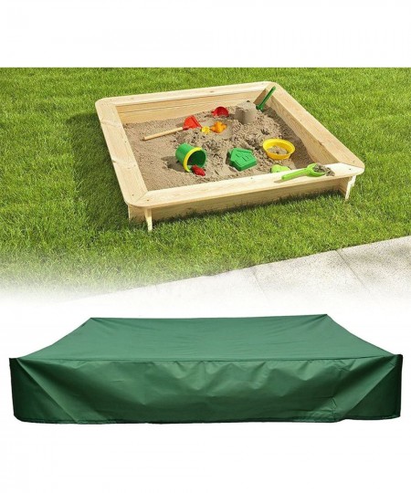 Sandbox Cover Square 78.7" Dustproof 600D Oxford Protective Cover Beach Green Sandbox Canopy Waterproof Sandpit Pool Cover w/...