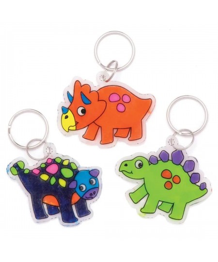 Dinosaur Super Shrink Keyrings - Pack of 8 Make Your Own Key Rings for Kids to Color in Make and Display (AW566) Assorted $16...