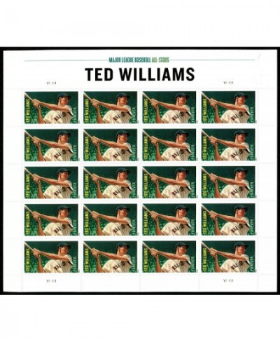 Ted Williams Sheet of 20 U.S. Forever Postage Stamps Scott 4694 $41.11 - Collectibles Display & Storage