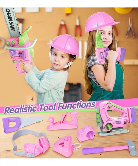 Kids Tool Set with Electric Toy Drill Chainsaw Jigsaw Toy Tools for Girl Realistic Kids Power Construction Pretend Play Tools...