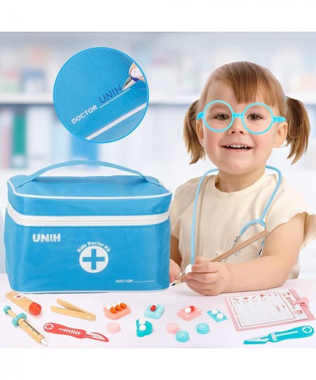 Doctor Kit for Kids 30 Pieces Doctor Toys Medical Kit Wooden Doctor Playset Doctor Kit for Toddlers 3-5 Toddler Girl Toys Gif...