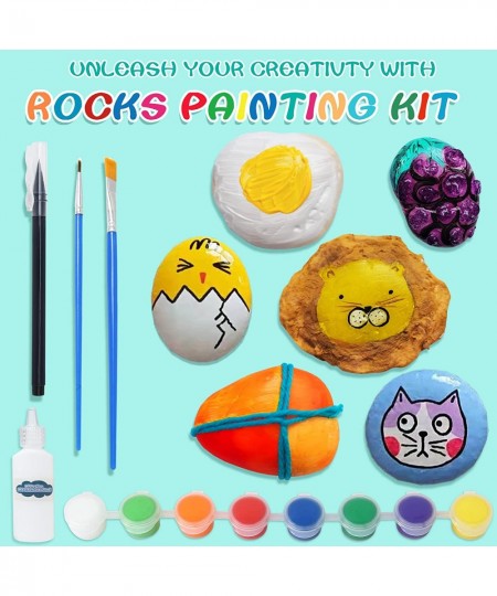 100PCS Rock Paint Tools Rock Painting Kits for Kids 6-12 Painting Kits for Kids Activities with Family Arts and Crafts for Gi...