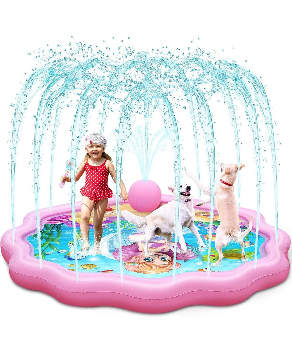 Splash Pad Sprinkler for Kids丨70'' Large Splash Play Mat Outdoor Water Toys丨Mermaid Design Children’s Sprinkler Pool Kiddie B...