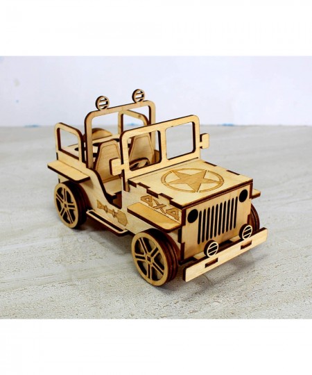 Wooden 3D Puzzle Military Jeep - Desk Organizer Pen Stand Card Holder - Easy to Assemble $31.82 - 3-D Puzzles