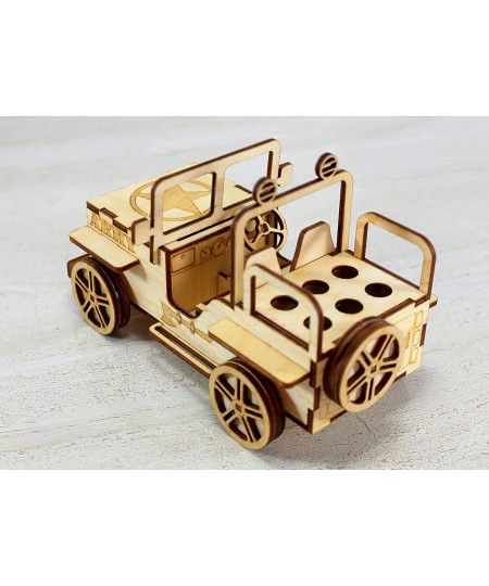 Wooden 3D Puzzle Military Jeep - Desk Organizer Pen Stand Card Holder - Easy to Assemble $31.82 - 3-D Puzzles