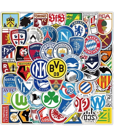 Football Team Club Stickers |100Pcs Soccer Fans Logo Sport Stickers Waterproof Vinyl Sports Decal for Water Bottle Laptop Pho...