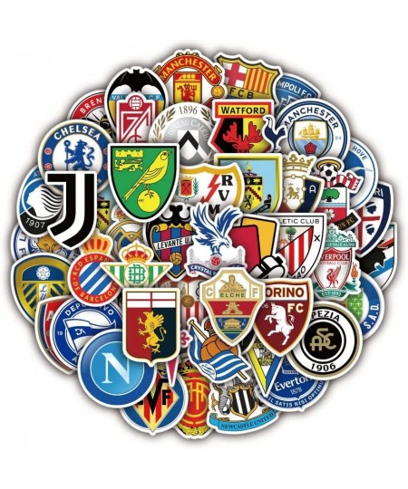 Football Team Club Stickers |100Pcs Soccer Fans Logo Sport Stickers Waterproof Vinyl Sports Decal for Water Bottle Laptop Pho...