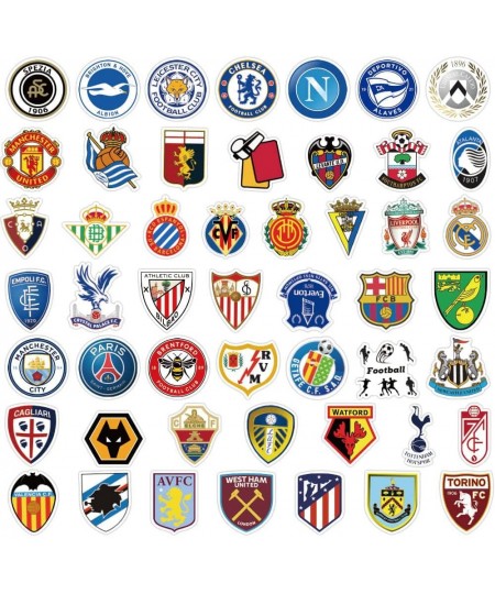 Football Team Club Stickers |100Pcs Soccer Fans Logo Sport Stickers Waterproof Vinyl Sports Decal for Water Bottle Laptop Pho...