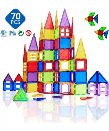 Magnetic Blocks - Magnetic Toys for Toddlers Kids Magnetic Building Blocks Preschool Magnet Set Magnetic Stem Toys 70 Pieces ...