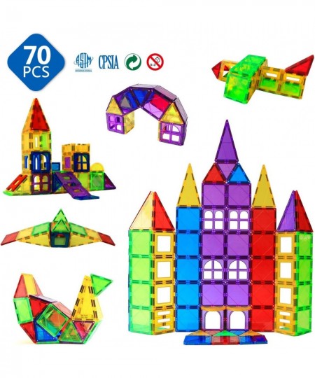 Magnetic Blocks - Magnetic Toys for Toddlers Kids Magnetic Building Blocks Preschool Magnet Set Magnetic Stem Toys 70 Pieces ...