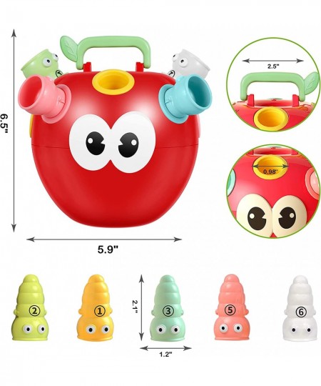 Montessori Toddlers Toy Funny Apple Shaped Catch Worms Game Toy Educational Learning Toy Simple Number & Color Matching Game ...