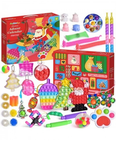 35 PCs Fidget Christmas Advent Calendar 2022 for Kids 24 Days Christmas Countdown Calendar Pop It Fidget Toys Set Stress and ...