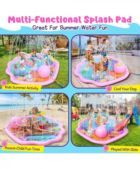 Splash Pad Sprinkler for Kids丨70'' Large Splash Play Mat Outdoor Water Toys丨Mermaid Design Children’s Sprinkler Pool Kiddie B...