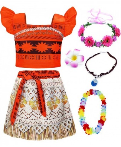 Princess Moana Girls Costume Princess Dress Birthday Fancy Party Cosplay Halloween Adventure Outfit $39.10 - Kids' Costumes