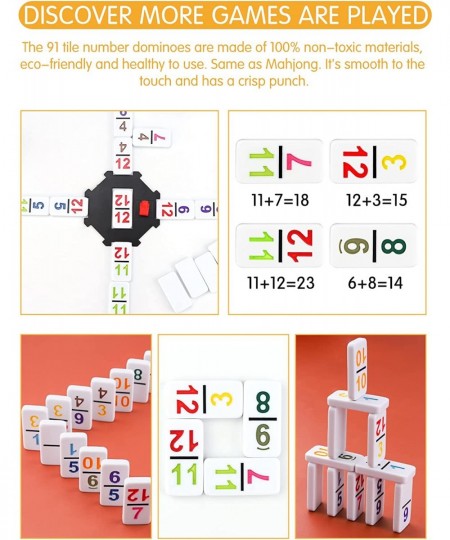 Double 12 Mexican Train Dominoes 91 Tiles Number Dominoes Games in an Aluminum Case with 9 Trains Instruction Booklet Score P...