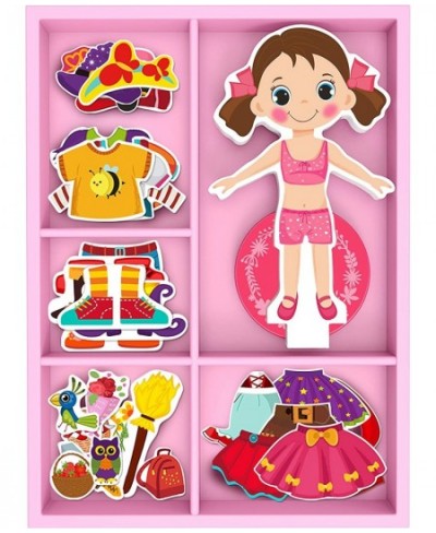 Magnetic Wooden Dress-Up Dolls Toy | Pretend Play Set Includes: 1 Wood Doll with 30 Assorted Costume Dress Ideas | Not Your A...