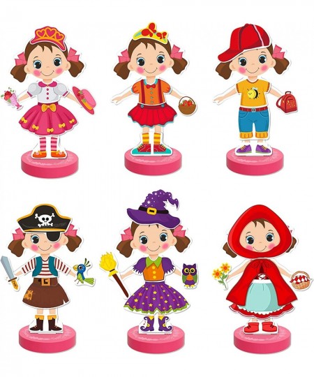 Magnetic Wooden Dress-Up Dolls Toy | Pretend Play Set Includes: 1 Wood Doll with 30 Assorted Costume Dress Ideas | Not Your A...