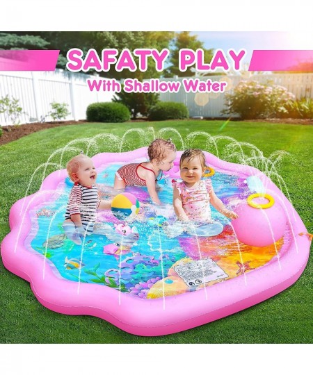 Splash Pad Sprinkler for Kids丨70'' Large Splash Play Mat Outdoor Water Toys丨Mermaid Design Children’s Sprinkler Pool Kiddie B...