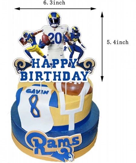 34 Pcs Football Party Supplies Football Rugby Theme Party Set Contains Birthday Banner Cake Topper Cupcake Toppers Balloons L...