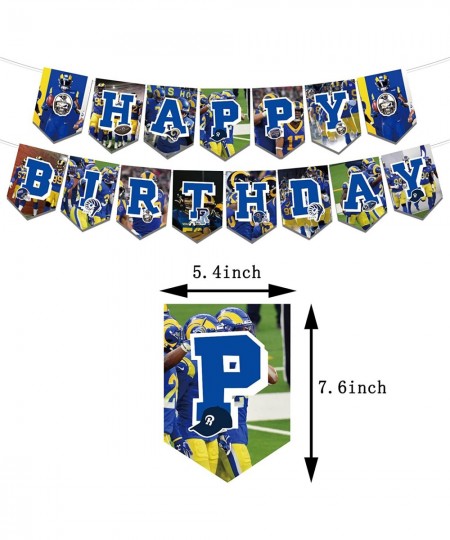 34 Pcs Football Party Supplies Football Rugby Theme Party Set Contains Birthday Banner Cake Topper Cupcake Toppers Balloons L...