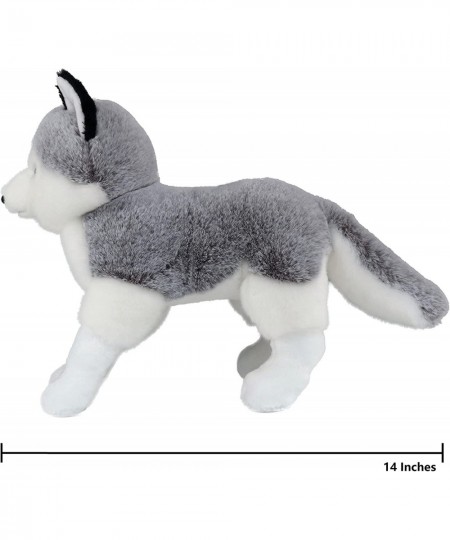 Lifelike Siberian Husky Stuffed Animal - Plush Toy - 14 Inches Length - Standing $39.71 - Stuffed Animals & Teddy Bears