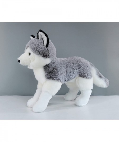 Lifelike Siberian Husky Stuffed Animal - Plush Toy - 14 Inches Length - Standing $39.71 - Stuffed Animals & Teddy Bears