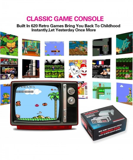 Mini Game Console Childhood Video Game Consoles Built-in 620 Games with NES Dual Controllers Handheld Game Player Console Cla...