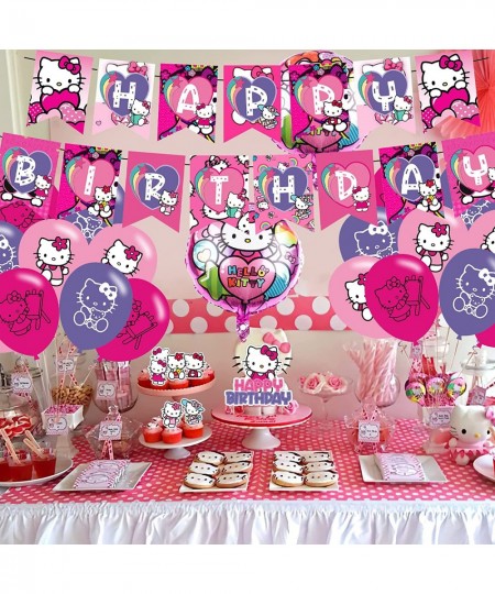 Hello Kitty Party Decorations Birthday Party Supplies For Hello Kitty Party Supplies Includes Banner - Cake Topper - 12 Cupca...