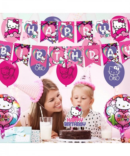 Hello Kitty Party Decorations Birthday Party Supplies For Hello Kitty Party Supplies Includes Banner - Cake Topper - 12 Cupca...