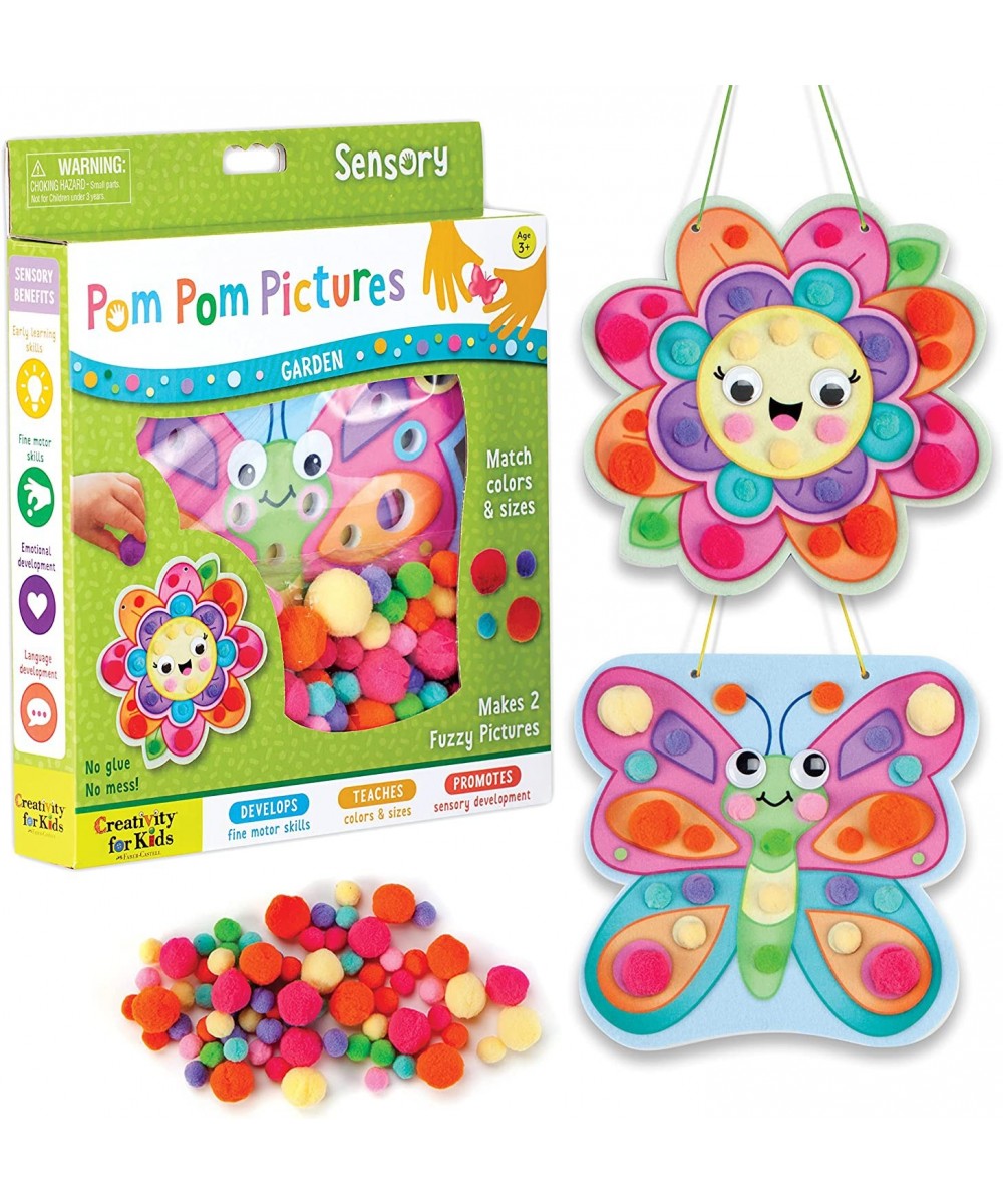 Pom Pom Pictures: Garden - Butterfly and Flower - Toddler Crafts Sensory Toys Age 3-4+ $25.66 - Kids' Drawing & Writing Boards